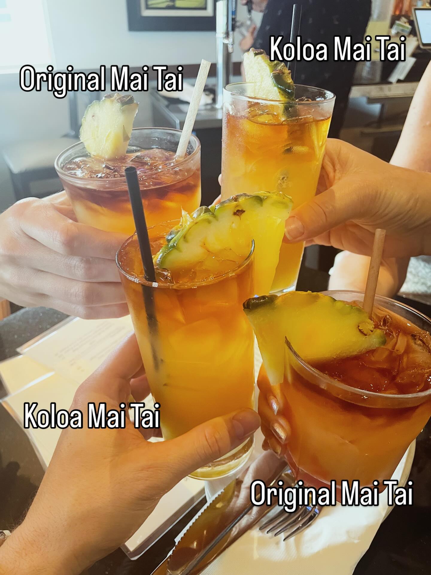 Handcrafted mai tai at a Kaua‘i bar stop
